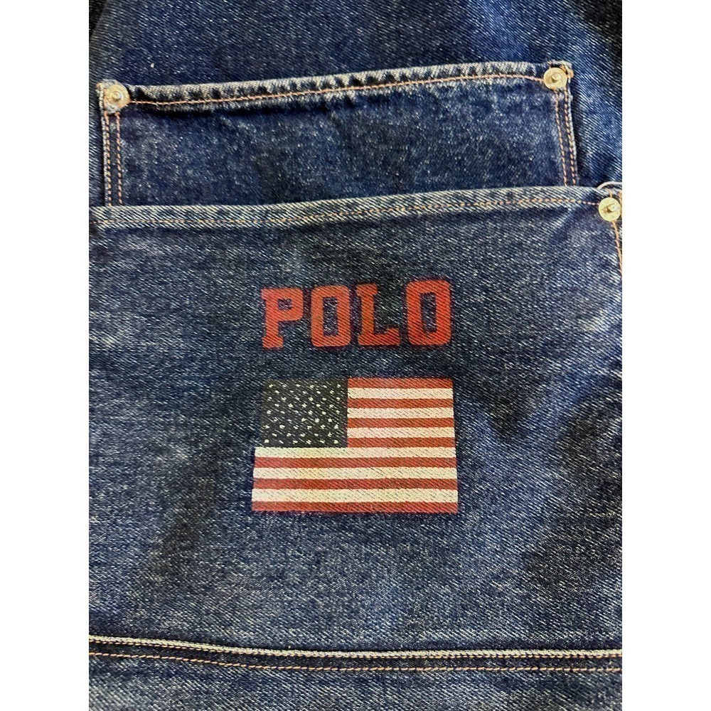 Vtg Ralph Lauren Polo US  Flag Denim Duffle Bag  X Large - Picture 2 of 7
